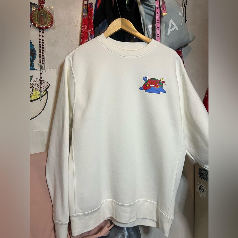 White Have a Nike Day Crewneck